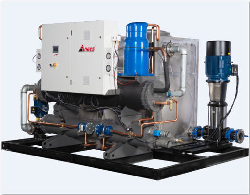 주문 산업적 373.9 kw 수냉각（의） 스크류형 냉각장치 원통 다관형 online manufacture