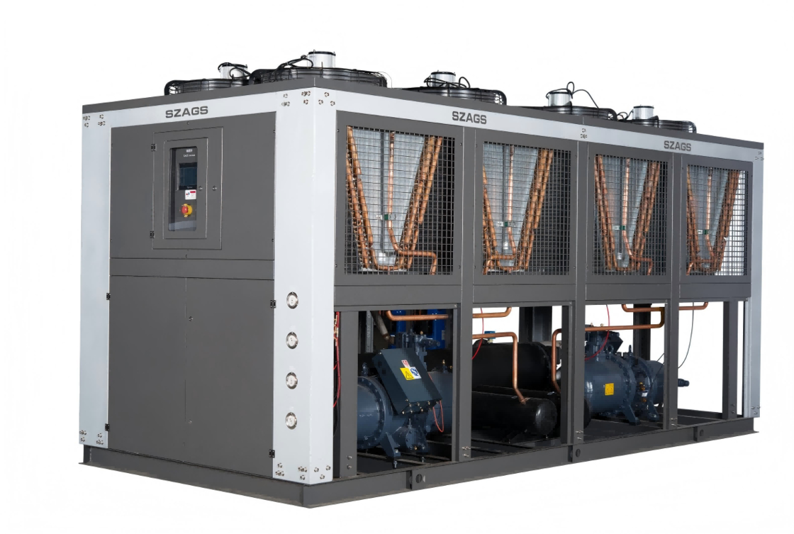 150HP 공기로 냉각 된 나사 냉장고 플라스틱 진압 라인을 위한 고효율 산업 냉각