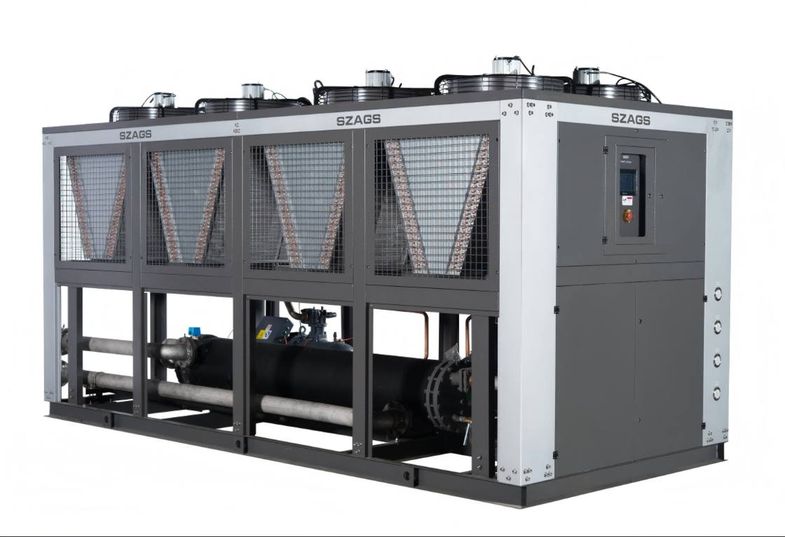 150HP 공기로 냉각 된 나사 냉장고 플라스틱 진압 라인을 위한 고효율 산업 냉각